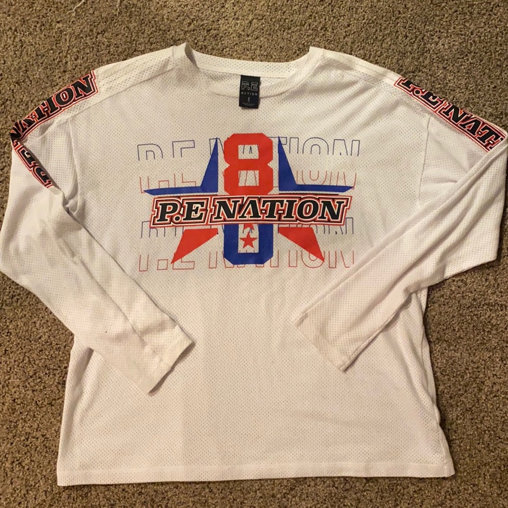 PE Nation White LS Jersey